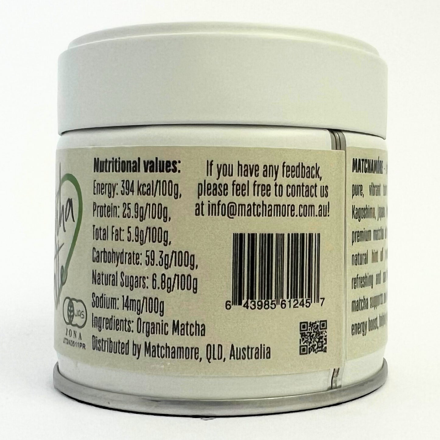 MATCHAMÓRE Organic Pure Matcha 30g - 15 Lattes